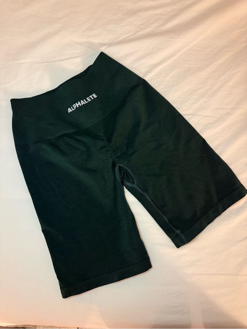 Alphalete Amplify Forest Green High-Rise Bike Shorts